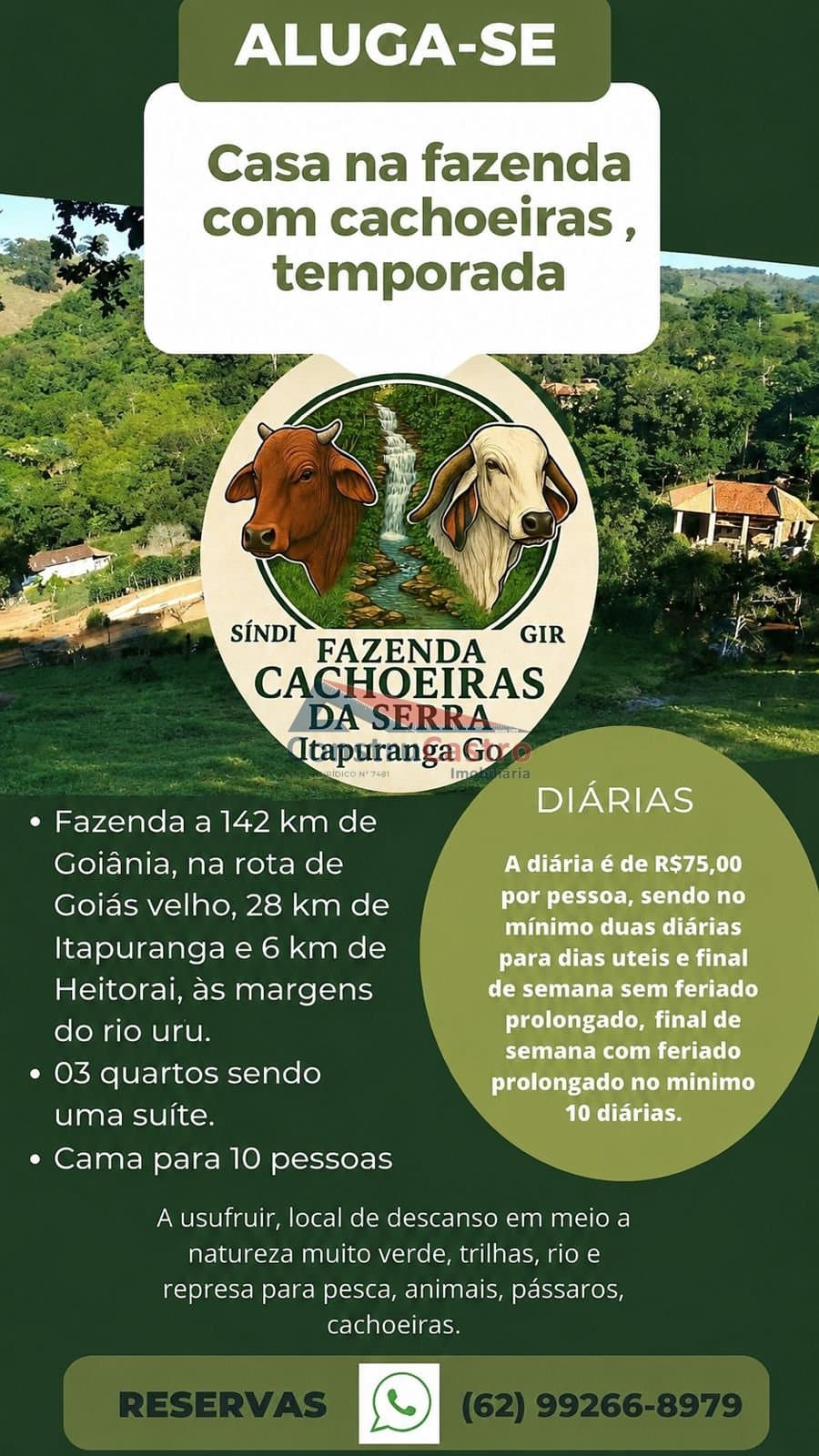 CASA NA FAZENDA COM CACHOEIRA E RIO , ALUGUEL DE TEMPORADA: foto 1